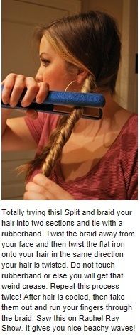 How to curl your hair with a straightner simple and easy to do for beach waves hair... Gotta try this Perfect Curly Hair, Easy Curls, Curl Your Hair, Hair Color Crazy, Hair Diy, Curl Hair, Hair Waves