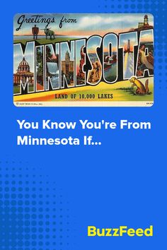 an advertisement for minnesota with the words you know you're from minnesota, but it is