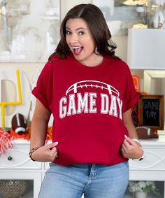 Introducing our "Game Day Football Graphic Tee Shirt," the ultimate choice for football fans looking to show their team spirit. Available in sizes S through 5XL, this shirt features a crisp white design on your team color of choice, making it perfect for game day, tailgates, and Friday night lights.
Crafted from high-quality, soft materials, this shirt ensures all-day comfort, whether you're cheering from the stands, enjoying a tailgate party, or watching the game with friends. The "Game Day Foo Football Season Fan Merchandise Tops, Fan Merchandise Tops For Football Season, Short Sleeve Tops For Game Day With School Spirit, Short Sleeve Tops For Game Day School Spirit, Baseball Season Game Day Fan Apparel T-shirt, Football Season Fan Apparel Tops, Pre-shrunk Sports Fan T-shirt For Game Day, Fan Apparel Tops With Team Logo For Game Day, Sports Fan Gear Short Sleeve Tops