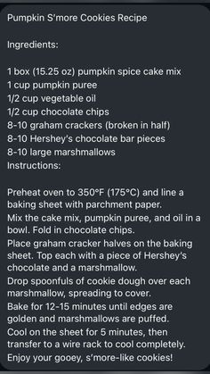 the recipe for pumpkin spice cookies is shown