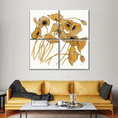 Gold Black Line Poppies II Wall Art is a beautiful addition to any decor style. Bring this stunning canvas print into your home to easily refresh your walls and elevate your decor. Black Line, Dark Floral, Canvas Wall Decor, Artwork Painting, Floral Painting, Off Sale, Gold Black, Floral Watercolor, Decor Styles