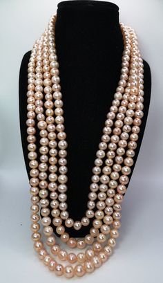 "Welcome to my shop. I hope you will like my jewelry.   Please see the detail for this item: Jewelry: AAA fresh water pear, genuine cultured pearl, real pearl. 4 rows pink pearl necklace handmade for women, made with pink pearls , silver 925. Sparkling, shiny, exclusive, one, suitable for any age. Size necklace 22\" Length 11.5\" Questions or Comments are most welcome Thanks for stopping by. See my other handcrafted precious jewels here: https://www.etsy.com/shop/Allbestforyoushop" Pearl Necklace Handmade, Pink Pearl Necklace, Real Pearl Necklace, Pearl Necklace Vintage, Pink Pearls, Necklace For Girlfriend, Precious Jewels, Kids Necklace, Freshwater Pearl Necklace