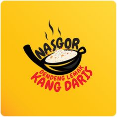 a yellow square with the words mascor and an image of a frying pan