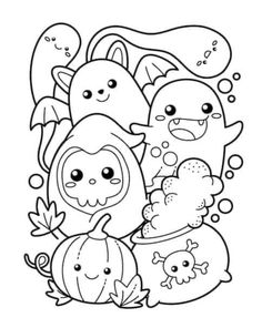 Free Printable Halloween Coloring Pages For Kids Simple, Halloween Squishmallows Coloring Pages, Cute Halloween Coloring Pages For Adults, Middle School Coloring Pages, Cute Spooky Coloring Pages, Spooky Cute Coloring Pages, Cute Coloring Pages Easy, Spooky Coloring Pages