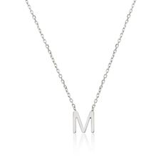 Our beautiful solid white gold miniature initial letter necklace is the perfect personalised piece of jewellery for any lady. Made of solid 9ct white gold, this letter necklace features an extender so it can be worn at either 16inch (41cm) or 18inch (46cm), perfect for layering with another initial necklace or other jewellery. Choose from any letter in the alphabet. Also available in solid 9ct yellow gold. To keep your jewellery shining bright, we recommend giving it a little care over time. By using a soft, lint-free jewellery cloth, you can remove blemishes that result from body oils, perfumes and lotions, whilst protecting the finish on your beautiful Lily & Roo jewellery from future damage.  TOP TIPS Avoid the five S's - Sleep, Shower, Swim, Sprays (perfumes) & Sweat (exercise).  Alway Gift White Gold Initial Necklace With Polished Finish, White Gold Initial Necklace With Polished Finish For Gift, Minimalist Sterling Silver Name Necklace For Formal Occasions, Formal Initial Necklace, Minimalist Silver Initial Pendant Necklace, Elegant Sterling Silver Initial Necklace With Polished Finish, Elegant Sterling Silver Initial Necklace, White Gold Initial Pendant Necklace For Formal Occasions, Minimalist Silver Monogram Necklace