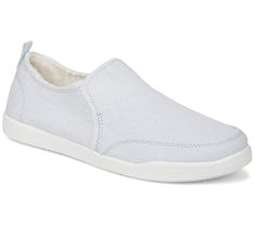 Synonymous with summertime's laid-back looks, these canvas slip-ons are a can't-miss choice for the season. For casual comfort, they'll beat out those old boat shoes every time! From Vionic®. Comfortable Slip-on Canvas Shoes With White Sole, Breathable Synthetic Slip-on Canvas Shoes, Synthetic Non-slip Slip-on Canvas Shoes, Comfortable Blue Slip-on Sneakers With Textured Sole, Medium Width Slip-on Synthetic Sneakers, Heel Pain, Old Boats, No Show Socks, Slip Ons