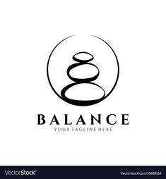 balance logo design with black and white color for your business or company, this logo is suitable