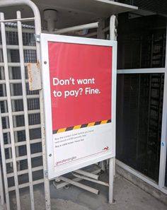 a sign that says don't want to pay fine