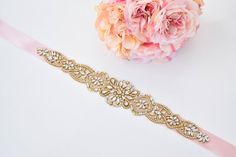 Gold Crystal Rhinestone Bridal Belt on Satin Sash Bridal Gold Wedding Accessories, Bridesmaid Belt, Satin Sash, Rhinestone Belt, Wedding Sash Belt, Wedding Belts, Bridal Sash, Rhinestone Bridal, Bridal Belt