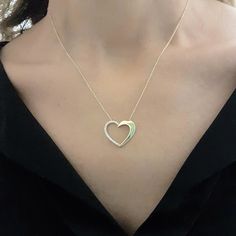 - Forever Love Heart Pendant Necklace is made with high quality 14K real solid gold. - High polish finish and half of the heart necklace for women decoreted with white diamond cut zirconia stones . - This cute, charm, dainty, delicate, elegant and trendy women jewelry Heart pendant necklace has been artfully designed for timeless yet modern millennial fashion. - You receive the necklace in a beautiful and free gift box - Free shipping (Arrive within 4 business days to the USA and Canada ( 1 day White Heart Cut Necklace For Her, Fine Jewelry White Heart Charm Necklace, White Fine Jewelry Heart Necklace With Charm, White Heart Charm Necklace In Fine Jewelry Style, White Heart Pendant Necklace For Mom, White Heart Pendant Necklace As Gift For Mom, Heart Shaped White Fine Jewelry Necklace, White Heart Shaped Fine Jewelry Necklace, White Heart Necklace As Gift For Mom