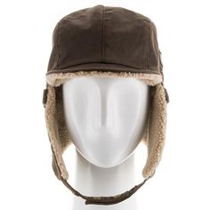 Pilot - Ultrafino Brown Hat With Faux Fur Lining And Ear Flaps, Brown Hats With Faux Fur Lining And Ear Flaps, Brown Aviator Winter Hats, Winter Brown Aviator Hats, Brown Winter Hats, Brown Hat With Faux Fur Lining For Outdoor, Adjustable Brown Hats With Faux Fur Lining, Brown Faux Fur Hats For Outdoor, Brown Faux Fur Outdoor Hats