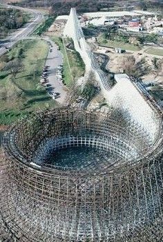 an aerial view of a large metal structure