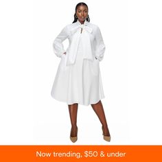 in stock White Casual Midi Dress For Fall, White Midi Dress For Casual Fall Days, White Fall Midi Dress For Casual Wear, White Midi Dress For Casual Fall Events, White A-line Midi Dress For Fall, Chic White Midi Dress For Fall, White Midi Dress For Fall Brunch, Winter Neutral, Ralph Lauren Style