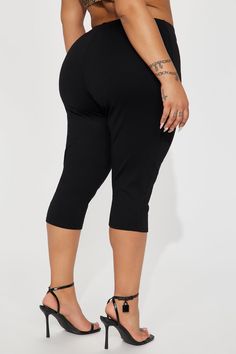 Available In Black. Capri Legging Mid Rise Elastic Waistband Stretch 68% Rayon 28% Nylon 4% Spandex Imported | Monaco Capri Legging in Black size 1X by Fashion Nova Sleep Clothes, Service Women, Free Dresses, Jeans Jumpsuit, Capri Leggings, Matching Dresses, Black Leggings, Monaco, Clothes For Sale