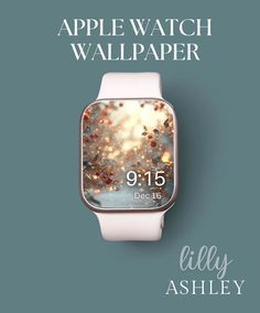 the apple watch wallpaper is displayed on a blue background with an advertisement for it