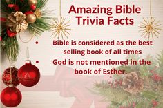 an image of christmas decorations with the words amazing bible trivia fact