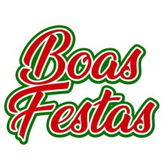 the words boo's fests are in red and green on a white background