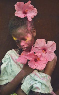 midnight-charm: ““Jamaican Rhapsody” Adut Akech photographed by Tim Walker for Vogue UK June 2018 Stylist: Kate Phelan ” Historical Literature, Adut Akech, 얼굴 드로잉, History Architecture, Flowers In Her Hair, Alfred Stieglitz, Tim Walker, Vogue Uk