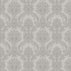 an ornate wallpaper pattern in grey and white