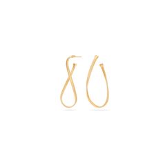 Marco Bicego Earrings Marco Bicego 18k Yellow Gold Marrakech Twisted Irregular Medium Hoop Earrings