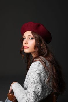 💫 Bonjour, fashionistas!  🛍️ Shop and discover the perfect beret to express your unique style! https://narhatsandberets.etsy.com  ✨ Elevate your style with our handcrafted collection. Women's Fall/Winter/Spring Berets and Hats. Nifty and Elegant berets will spruce up the Casual Look. With these berets, you will always be admired by many and always stand out from the crowd. Available 90% wool 10% nylon berets. Exclusive item for you. Approx. measures 11 inches (28 cm) across. Free shipping within the US. Ship within 2-6 days. 💖 Merci beaucoup for supporting small businesses and embracing timeless fashion! Classic Burgundy Hats For Fall, Classic Wool Beret For Fall, Chic Flat Cap Hats For Fall, Chic Flat Cap For Fall, Red Flat Cap Beret For Fall, Classic Winter Beret One Size, Trendy Fall Beret Cap, Trendy Fall Beret, Elegant Burgundy Hat For Winter