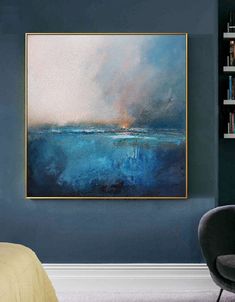 Large Beach Artwork Ocean Sunset Wall Art Abstract Seascape Paintings Abstract Seascape Paintings, Funny Paintings, Abstract Seascape, Beach Artwork, Sunset Wall, Sunset Wall Art, Ocean Sunset, Minimalist Painting, Linen Canvas