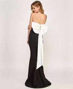 City Studios Juniors' Back-Bow Contrast Mermaid Gown, Created for Macy's - Macy's Pleated Bodice, Bow Back, Mermaid Skirt, Mermaid Gown, Studio City, Wedding Bells, Dress Details, Floor Length, Mermaid