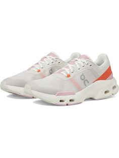 the on cloud sneaker in white and orange