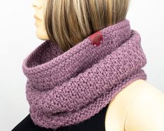 This dark pink knitted scarf is made up of very warm high quality yarn 35% Alpaca and 65% Wool. The scarf is knitted without seams. 100% Handmade. Height: 14.5 inches (37 cm); Circumference: 25.1 inches (64 cm). This beautiful dark pink cowl scarf is so stylish, soft and very warm.  This Alpaca scarf can be an amazing gift for your mom, favorite female friend, family member or mate. Cleaning: HAND WASH. Wash in tepid water using special wool detergent, rinse. Do not twist. Gently squeeze in a to Knitted Loop Scarves For Winter, Winter Knitted Loop Scarves, Purple Knitted Winter Scarves, Winter Knitted Loop Scarf, Pink Knitted Fall Scarf, Winter Gift Knitting Pattern, Pink Knitted Scarves For Winter, Knitted Winter Scarves As Gift, Pink Knitted Winter Scarves