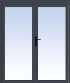 an image of a double door with glass on the outside and side panels in black