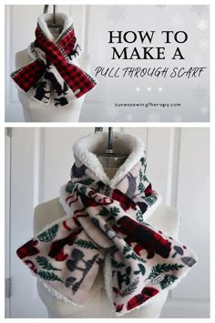 Fleece Infinity Scarf Diy, Pull Through Scarf Pattern, Fabric Scarf Diy, Fleece Scarves Diy, Diy Sewing Accessories, Fleece Keyhole Scarf Pattern Free, Scarf With Sleeves Pattern Free, Scarf Diy Ideas, Scarf Pattern Sewing