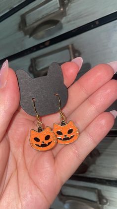 Handmade by yours truly. Cute spooky earrings 🔮 All earrings from Paracosm are stainless steel and sterling silver, completely nickel free.  As always all orders come with free cute mystery whimsigoth stickers. Cute Halloween Earrings For Pierced Ears, Halloween Cat Ears Earrings For Pierced Ears, Halloween Cat Ears Earrings, Cute Hypoallergenic Halloween Earrings, Spooky Hypoallergenic Jewelry For Halloween, Novelty Hypoallergenic Halloween Jewelry, Halloween Cat Design Earrings With Cat Ears, Spooky Nickel-free Earrings For Halloween, Spooky Nickel-free Jewelry For Gifts