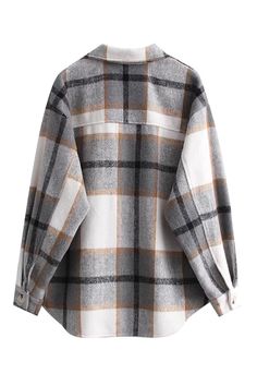 Goodnight Macaroon 'Whittney' Collared Plaid Shirt Jacket Long Sleeves Plaid Measurements: XS - Chest 106cm, Length 69cm S - Chest 110cm, Length 70cm M - Chest 114cm, Length 71cm L - Chest 120cm, Length 72cm Machine cold and gentle cycle or hand wash cold Lay flat to dry Do not tumble dry Do not iron If you are unsure or need assistance selecting the proper size or color, please contact our Customer Services team and they'll be more than happy to help. Jacket Long, Long Sleeve Plaid, Winter Scarf, Plaid Shirt, Trip Planning, Shirt Jacket, Gray Color, Long Sleeves, Plaid