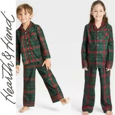 Nwt Hearth And Hand Tartan Plaid 2-Pc Pajama Set Green & Red Size 18m Pajama Photoshoot, Boys Christmas Pajamas, Kids Flannel, Christmas Pajamas Kids, Plaid Set, Christmas Pj, Red Pajamas, Flannel Pajama Sets, Christmas Pajama Set