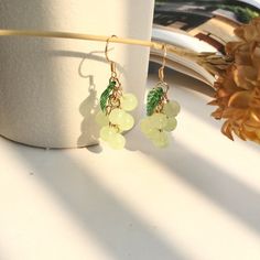 Super Cute Fruit Earrings Sweet GRAPE Earrings With Green | Etsy Green Earrings For Summer Gift, Lime Green Earrings For Gift, Trendy Lime Green Jewelry Gift, Trendy Lime Green Jewelry For Gift, Trendy Lime Green Jewelry As A Gift, Summer Green Nickel-free Earrings, Trendy Green Dangle Jewelry, Elegant Light Green Earrings For Gift, Elegant Light Green Earrings As Gift