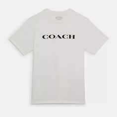 Coach Essential T Shirt In Organic Cotton New! L Product Details Style Number C9693 Measurements Length: 28.5" Model Is 6'2" (188cm) And Wears A Size M Materials 100% Organic Cotton White Cotton T-shirt With Signature Print, White Graphic Tee With Signature Print, Casual T-shirt With Signature Print Short Sleeve, Casual Short Sleeve T-shirt With Signature Print, Casual Summer T-shirt With Signature Print, Casual Crew Neck T-shirt With Signature Print, Summer Crew Neck Tops With Signature Print, White Tops With Signature Print For Summer, White Summer Tops With Signature Print