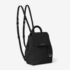 The Mini Soft Backpack - Black Caviar – MAISON de SABRÉ Classic Everyday Backpack With Detachable Strap, Functional Leather Backpack With Cell Phone Pocket For Everyday, Versatile Leather Backpack With Cell Phone Pocket, Modern Flap Backpack For Everyday Use, Versatile Leather Backpack With Cell Phone Pocket For Everyday, Versatile Flap Backpack For Everyday Use, On-the-go Leather Backpack With Adjustable Strap And Flap, Leather Backpack With Adjustable Strap And Flap For On-the-go, Functional Leather Backpack With Cell Phone Pocket