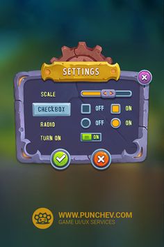 the game menu for settings