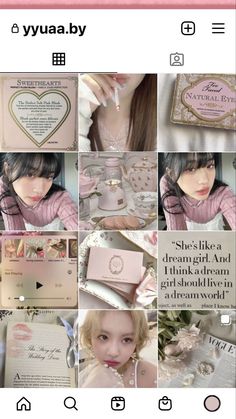 a collage of photos with words and pictures on the bottom right hand corner, in pink