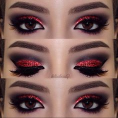 Trucco Smokey Eye, Carnaval Make-up, Cheer Makeup, Halloweenský Makeup, Halloween Make-up Looks, Red Halloween