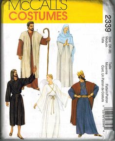 an image of men and women in medieval costumes on the cover of a sewing pattern