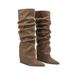 As low as US$69.00 Slouch Boots Tall, Faux Leather Over The Knee Boots, Tall Boots Heels, Tall Boots Wedge, White Thigh High Boots, Black Heels Prom, Brown Thigh High Boots, Silver Heels Prom, Gold Wedding Shoes