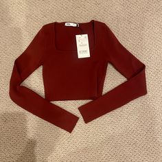 Tight Form Fitting Red Cropped Long Sleeve From Zara Zara Tops Long Sleeve, Red Long Sleeve, Fitted Red Long Sleeve Tops, Red Tops, Red Long Sleeve Trendy Crop Top, Fitted Red Long Sleeve Crop Top, Red Long Sleeve Cotton Crop Top, Red Long Sleeve Stretch Crop Top, Red Long Sleeve Tops