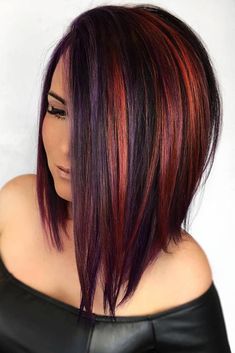 Slat And Pepper Hair, Hair Color Ideas For Brunettes For Summer Balayage Highlights Short, Haircolor Ideas 2023, Dark Red With Blonde Highlights, Short Summer Hair Color, Peekaboo Hair Color Brunettes, Unique Shoulder Tattoo, Blackberry Hair