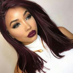 @AliyaMadani                                                                                                                                                     Más Pelo Color Borgoña, Dark Burgundy Hair, Burgundy Hair Dye, Burgundy Eye Makeup, Burgandy Hair, Dark Hair Dye, Dark Red Hair Color, Hair Color Plum, Maroon Hair