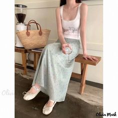 Olivia Mark - Floral Print High Waist Midi Skirt with Romantic Aesthetic High Waist Midi Skirt, Romantic Aesthetic, Skirts Midi High Waisted, Floral Midi Skirt, Types Of Skirts, Olivia Mark, A Line Skirt, A Line Skirts, Midi Skirt