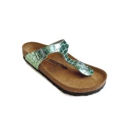 Birkenstock Gizeh Thong Sandals Gator Gleam Green Womens Sz 7-7.5 Eu 38 Regular Birkenstock Gizeh Thong Sandals Gator Gleam Green Women's Sz 7-7.5 Eu 38 Regular * (1) Pair Of Sandals * Birkenstock * Synthetic/Leather Upper With Adjustable Strap * Anatomically Shaped Cork Footbed Birko-Flor * Added Arch Support With Deep Heel Cup And Raised Toe Bar * Model: Gizeh * Color: Gator Gleam Green * Size: Eu 38 Women's 7-7.5 (Regular Fit) * New Without Box (Has Price Sticker Damage Right Heel Of Footbed. May Have Been Tried On And/Or Have Shelf Wear) * *****(Please See Photos). ***** Item In The Photos Are Of The Actual Item. 100% Genuine Usa Seller Green Flip Flops With Textured Footbed, Adjustable Green Flat Flip Flops, Green Textured Slip-on Flip Flops, Green Textured Flip Flops, Green Leather Flip Flops With Round Toe, Casual Green Closed Toe T-strap Sandals, Casual Green T-strap Sandals With Round Toe, Green Adjustable Toe Post Sandals, Adjustable Green Flip Flops With Cushioned Footbed