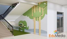 Preschool Reception, Reception Area Design, Indoor Kids, School Murals, Outdoor Classroom, Reception Area, Kids Area