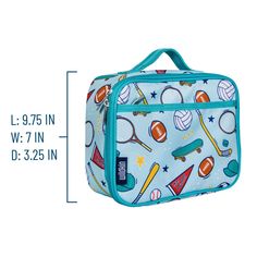 100% play-proof and perfect for elementary school age, Wildkin's classic square shaped lunch box is designed to help you and the environment by offering a fun and reusable option for lunch and snack time. Apart from the roomy main compartment, this lunch box features a zippered front pocket that is perfect for hiding a surprise treat or securing sweet notes. The lunch box also features an interior mesh pocket for storing napkins, utensils or an ice pack. Sized just right for kids and adults, the Portable Lunch Box For Travel And Back To School, Blue Rectangular Lunch Box For Daily Use, Portable Blue Lunch Bag For School, Rectangular Portable Lunch Bag For Back To School, Portable Rectangular Lunch Bag For Back To School, Blue School Lunch Bag, Functional Rectangular Lunch Bag For Back To School, Fun Rectangular School Pencil Case, Portable Lunch Bag For Back To School