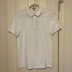 Perfect Condition Worn Twice Men’s Burberry Britt Two Button Collar Polo Shirt Looks Brand New. Sz Small Slim Collar Polo Shirt, Burberry Shirts, Burberry, Polo Shirt, Man Shop, Collar, White